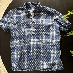 Men’s plaid short sleeve cotton shirt